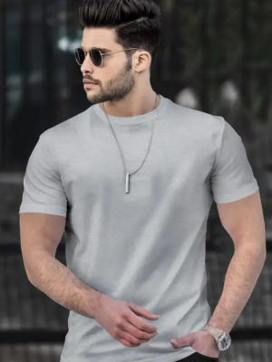 Men Solid Round Neck Cotton T-Shirt